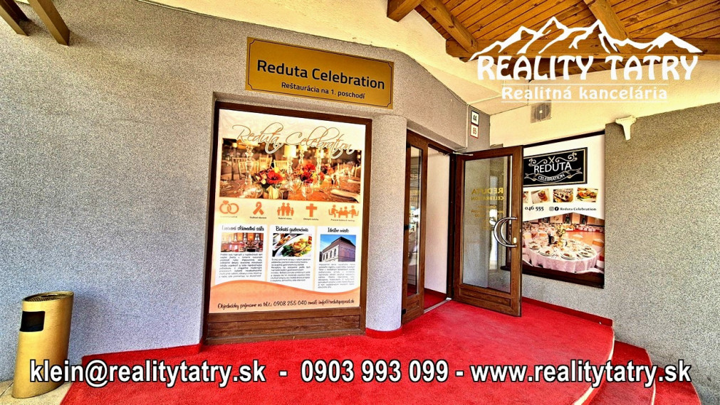 Reštaurácia REDUTA - Jedinečná investičná príležitosť v srdci Popradu - TOP PONUKA, TOP LOKALITA - ODPORÚČAME !!!