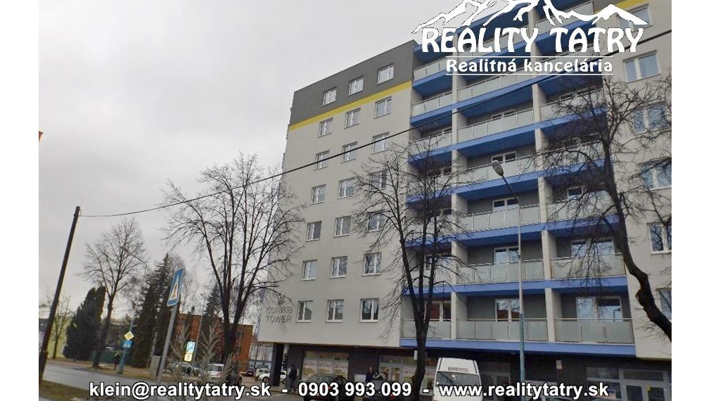 Byt 1 izbový v centre Popradu - CORRIB TOWER - kompletne zariadený kúpou voľný - ODPORÚČAME !!!
