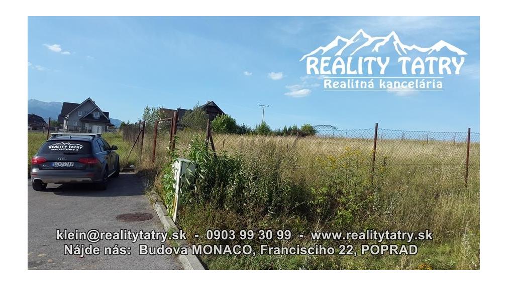 Stavebný pozemok 1458 m2 s nádherným výhľadom na V.Tatry vo Veľkej Lomnici blízko centra obce - ODPORÚČAME !!!