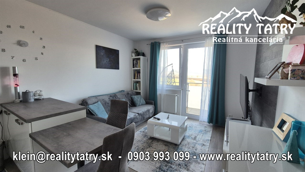 Byt 1 izbový s balkónom - kompletne zariadený v Poprade - TOP STAV - NOVOSTAVBA - ODPORÚČAME !!!