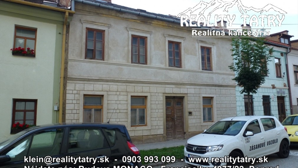 Rodinný dom v centre mesta LEVOČA - ul. Kláštorská, výhodná investičná príležitosť aj na penzión - ODPORÚČAME !!!