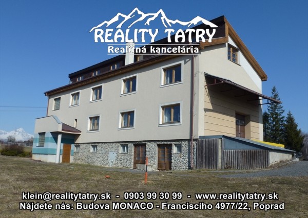 Podnikateľský objekt - viacúčelová prevádzková budova 275 m2 s pozemkom 3692 m2 pri Poprade - výborný stav a poloha - Výhodná investícia