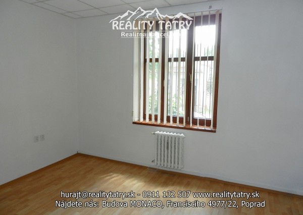 Kancelárske priestory 20 m2 na prenájom v širšom centre Poprad - Odporúčame !!!