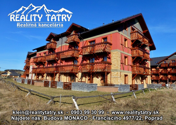 Úžasný 1 izbový byt s balkónom a garážovým státím - TOP výhľad na Vysoké Tatry vo Veľkej Lomnici - ODPORÚČAME !!!