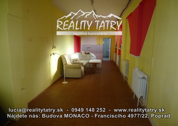 PRENÁJOM OBCHODNÝCH PRIESTOROV V KEŽMARKU - 236 m2 aj na výrobnú činnosť - ODPORÚČAME !!!