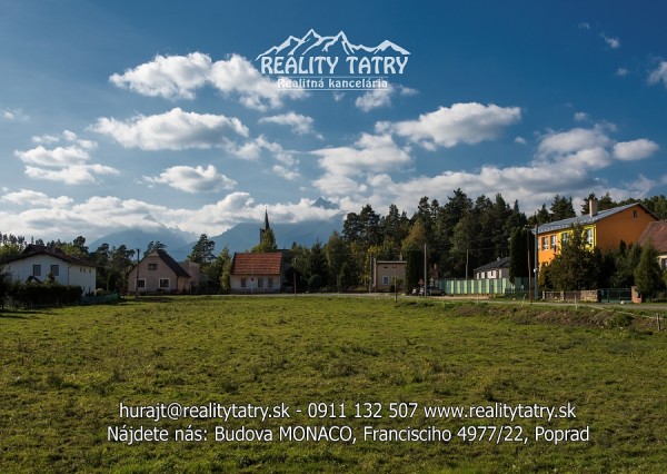 Stavebný pozemok priamo v podtatranskej obci.Mlynčeky - ODPORÚČAME !!!