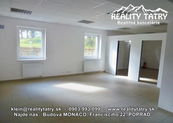 Obchodné priestory 140 m2 v Poprade blízko centra v Poprade City Centrum - PRENÁJOM !!!